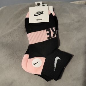 Nike Athletic Socks in Black and Pink